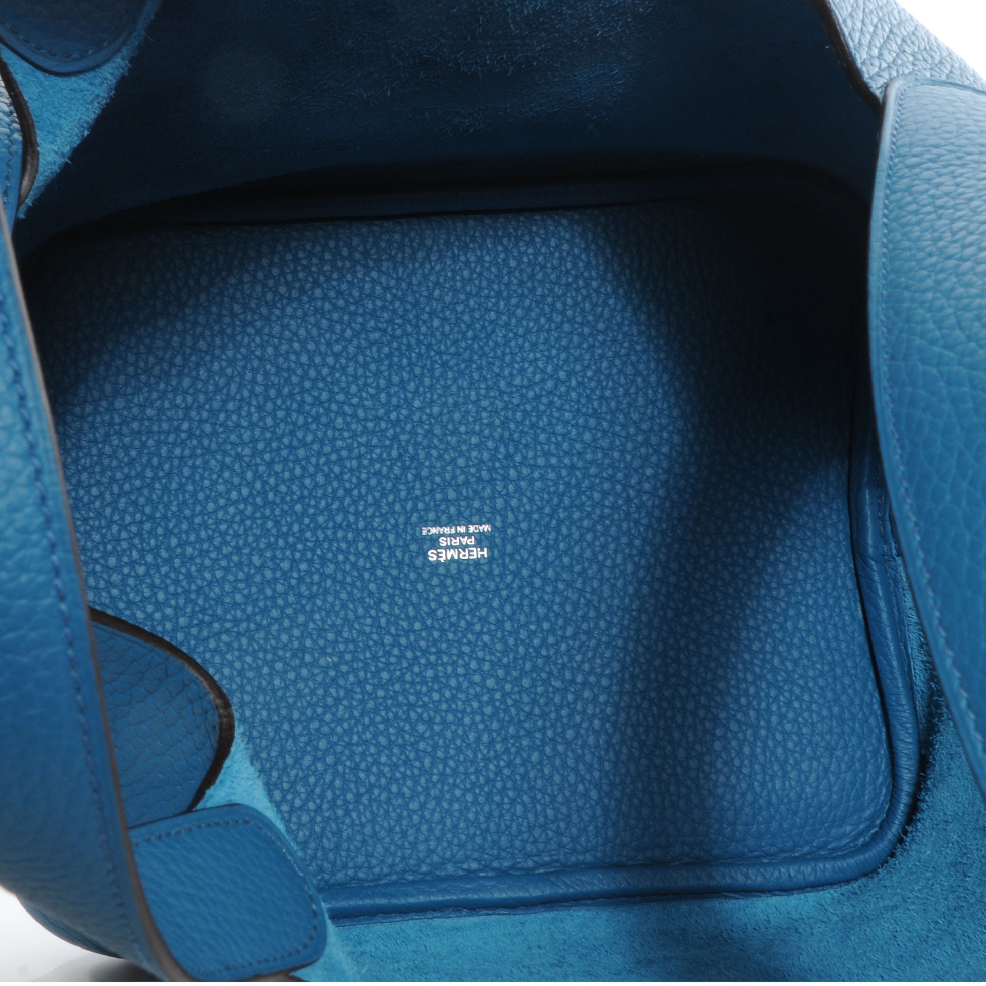 Hermes Taurillon Clemence Picotin Lock MM Bleu Izmir 6 of 8