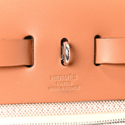 Hermes H Plume Canvas Vache Hunter Circuit 24 Herbag Zip Retourne 31 Ecru Jaune Natural 8 of 11