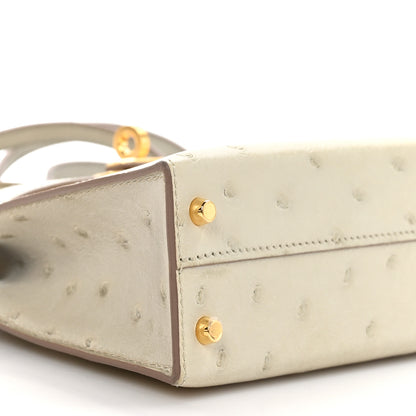 Hermes Ostrich Horseshoe Kelly Sellier Mini 20 Parchemin 9 of 11