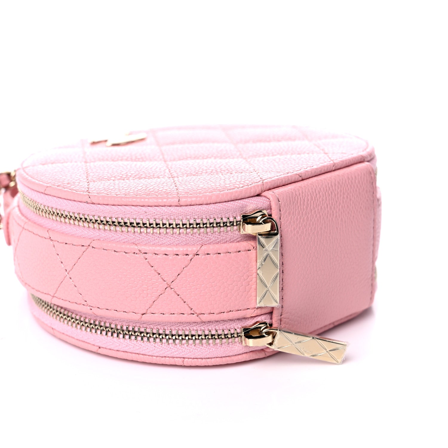 Chanel Caviar Quilted Round Handle With Care Vanity With Chain Pink 9 of 12