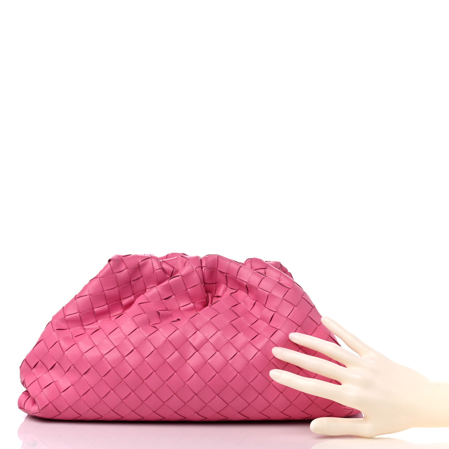 Bottega Veneta Nappa Maxi Intrecciato The Pouch Oversized Clutch Pink 2 of 11
