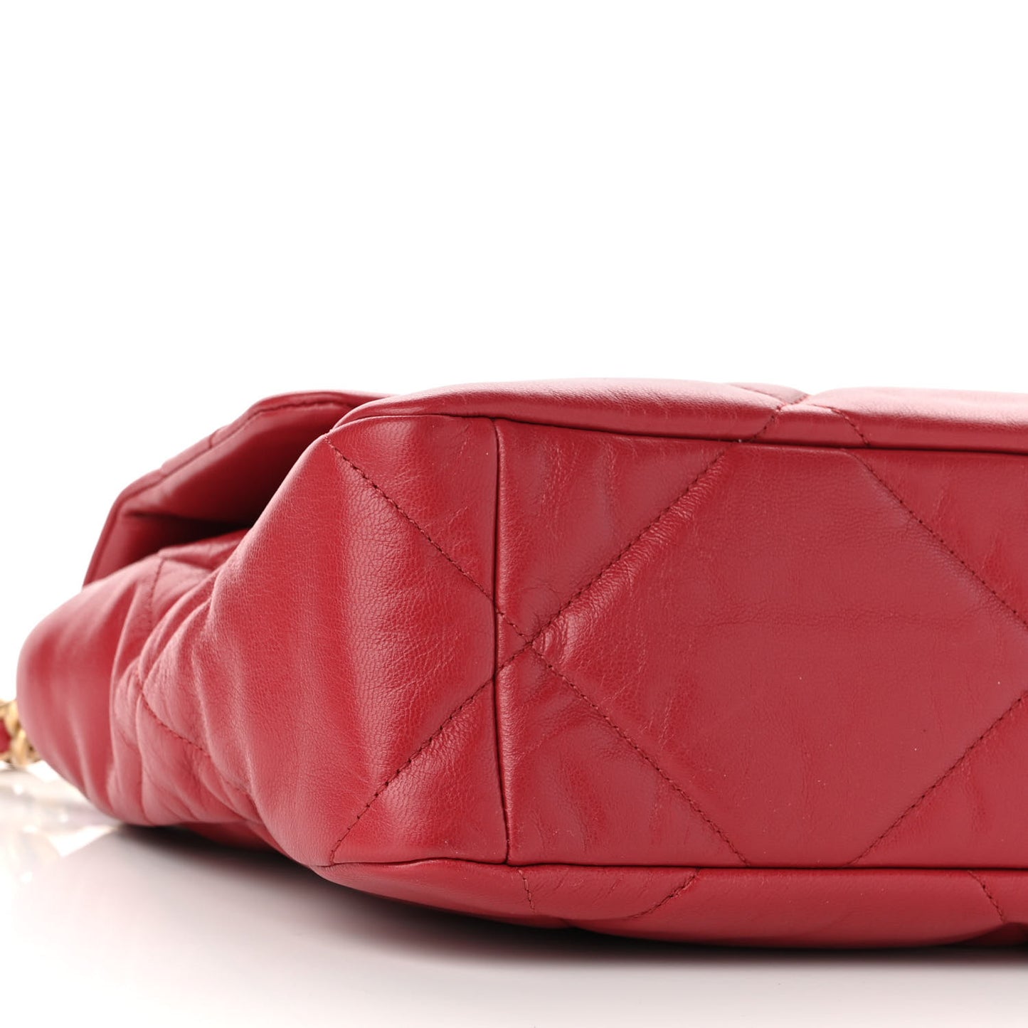 Goatskin Quilted Large Chanel 19 Flap Red