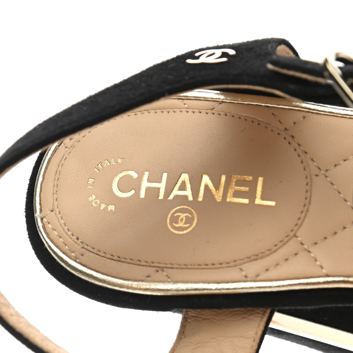 Chanel Suede Sandals 39 Black 7 of 10