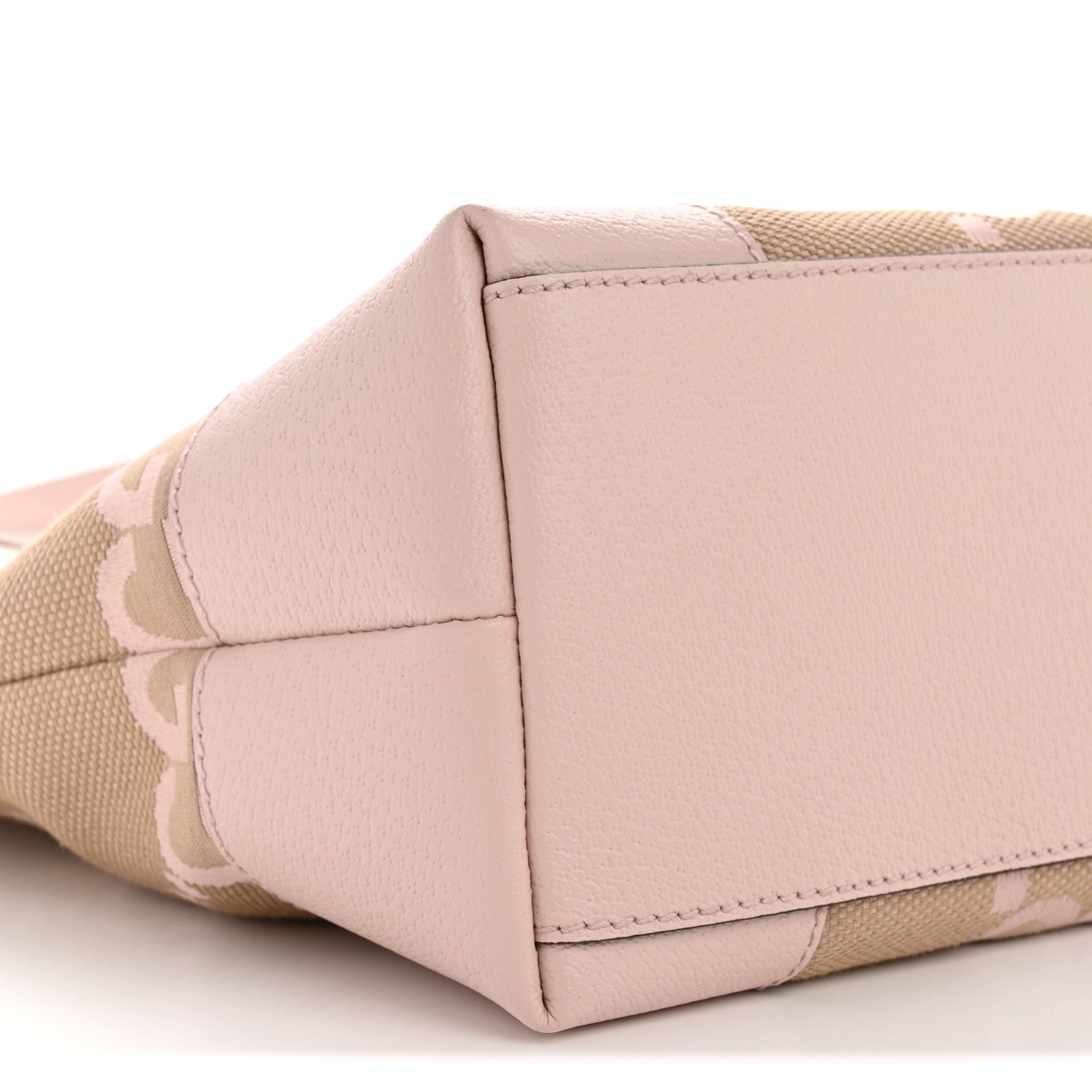 Gucci Monogram Jumbo GG Textured Dollar Calfskin Medium Ophidia Shopping Tote Beige Perfect Pink 9 of 11