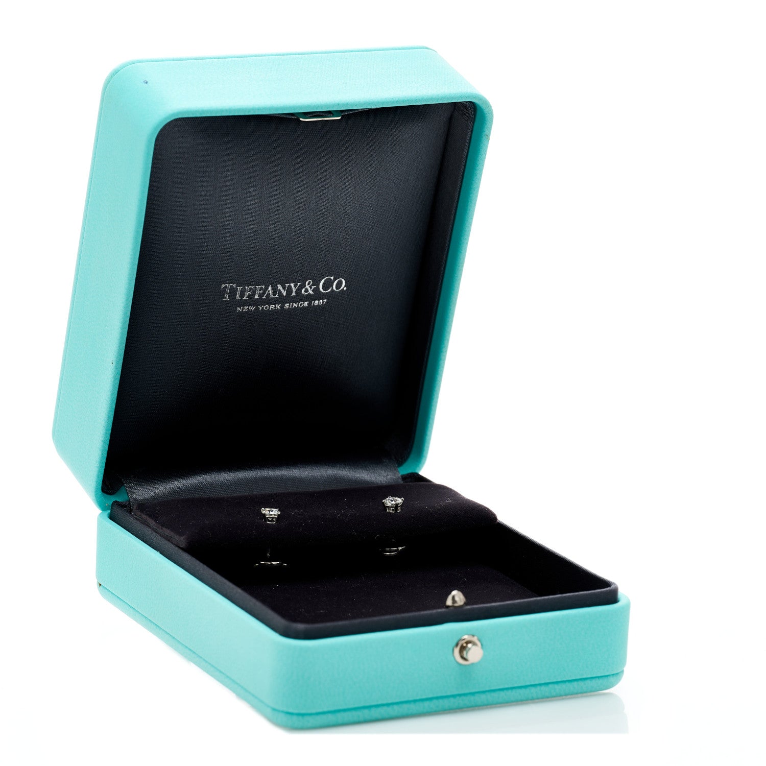 Tiffany Platinum Diamond .50ctw Solitaire Earrings 3 of 5