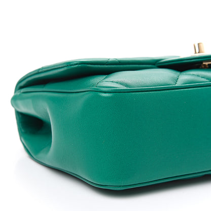 Chanel Lambskin Quilted CC Flap Bag Green 7 of 9