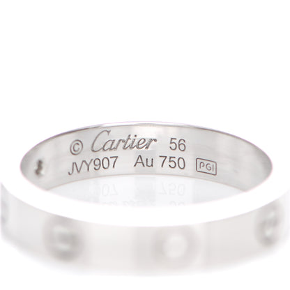 Cartier 18K White Gold Diamond 4mm LOVE Wedding Band Ring 56 7.5 4 of 5