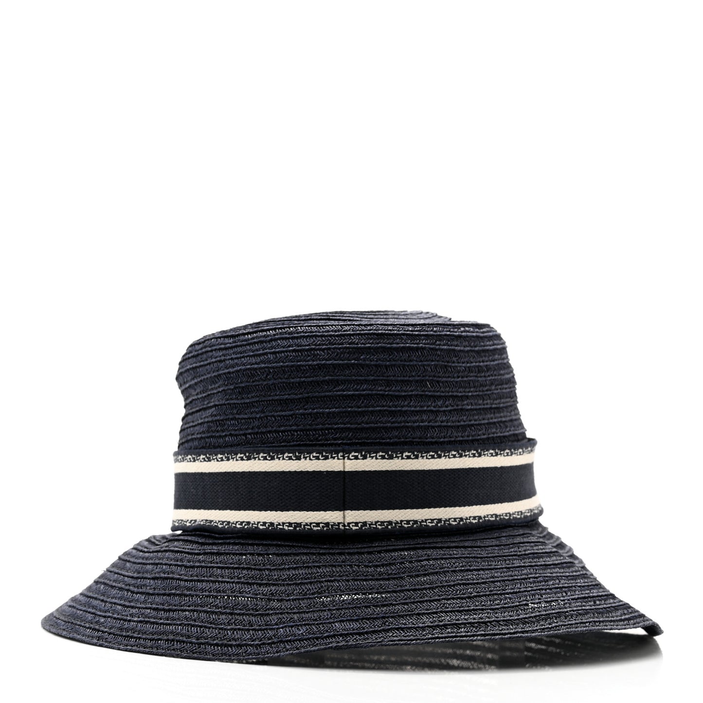 Straw Dioresort Large Brim Hat 58 Blue Fonce