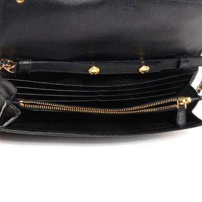 Prada Saffiano Metal Oro Chain Nero Black 5 of 8