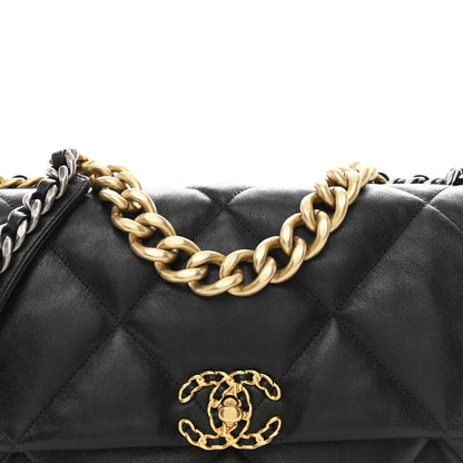 Chanel Lambskin Quilted Large Chanel 19 Flap Black 8 of 10