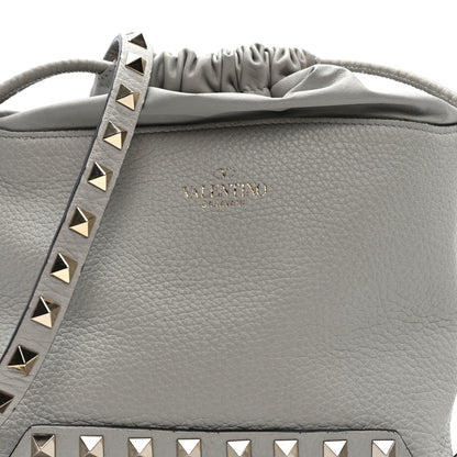 Valentino Garavani Grained Calfskin Rockstud Mini Bucket Bag Opal Grey 7 of 9
