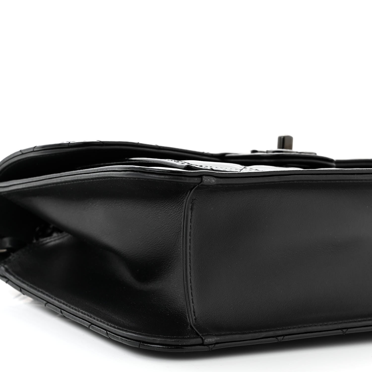 Chanel Shiny Crumpled Calfskin Quilted Large Double You Flap So Black 9 of 10