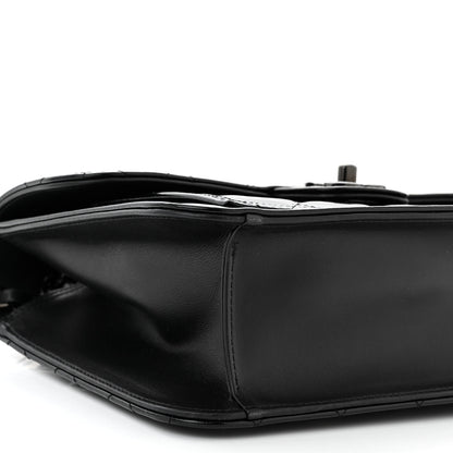 Chanel Shiny Crumpled Calfskin Quilted Large Double You Flap So Black 9 of 10