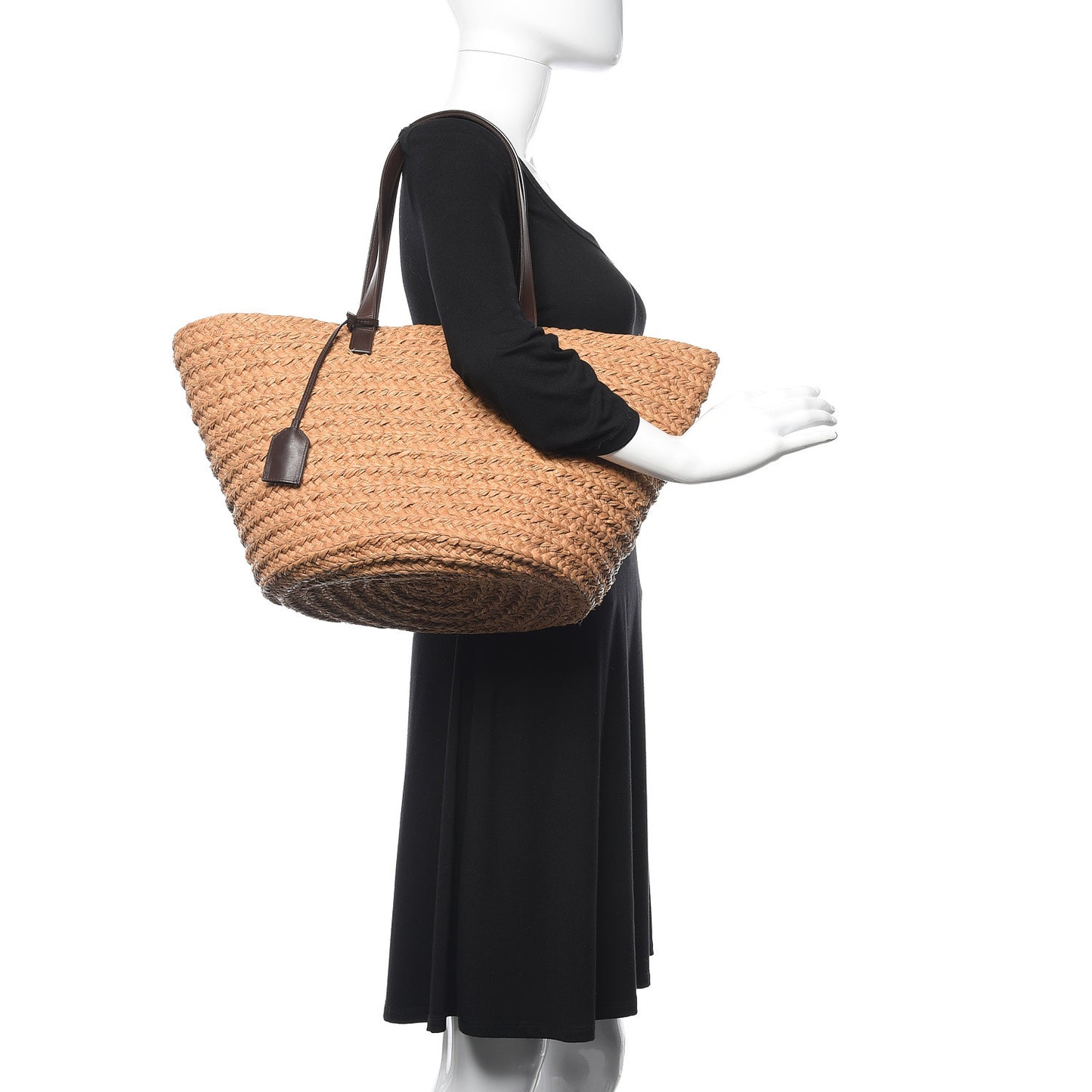 Raffia Calfskin Medium Panier Tote