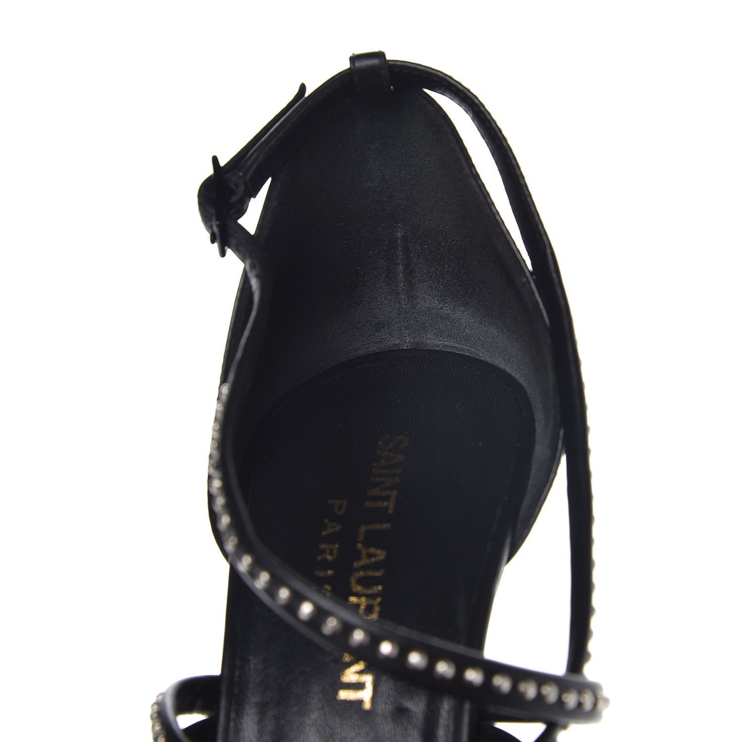 Calfskin Studded Strap Janis 105 Pumps 35.5 Black