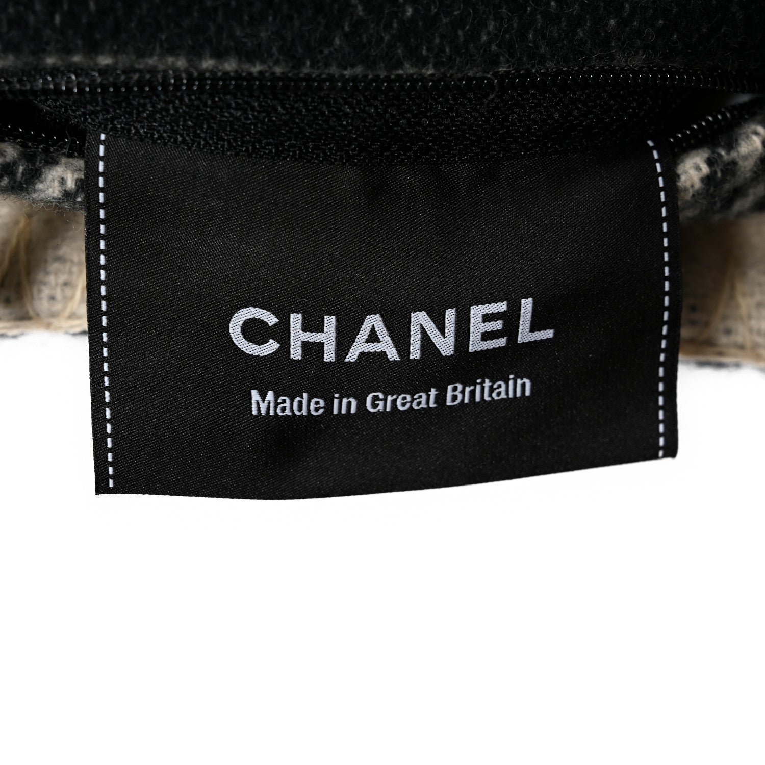 Chanel Merino Wool Cashmere CC Pillow Beige Black 3 of 3