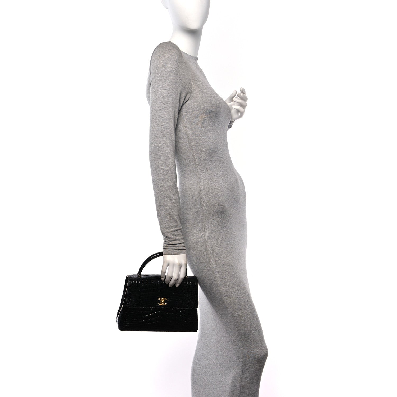 Chanel Alligator Medium Kelly Flap Black 2 of 10