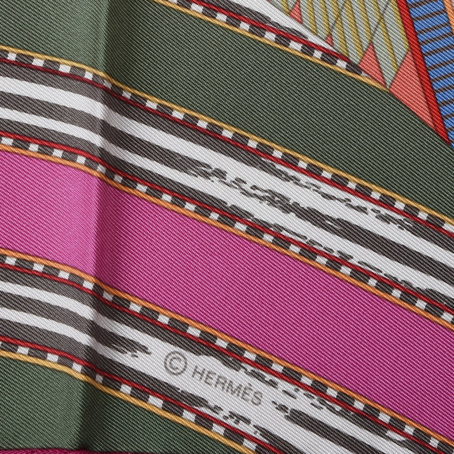Silk Coupons Indiens Scarf 90 Rose Corail Vert