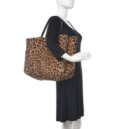Celine Calf Hair Leopard Print Zip Gusset Cabas 2 of 11