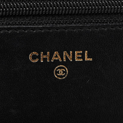 Chanel Lambskin Quilted Wallet On Chain WOC Black 6 of 15