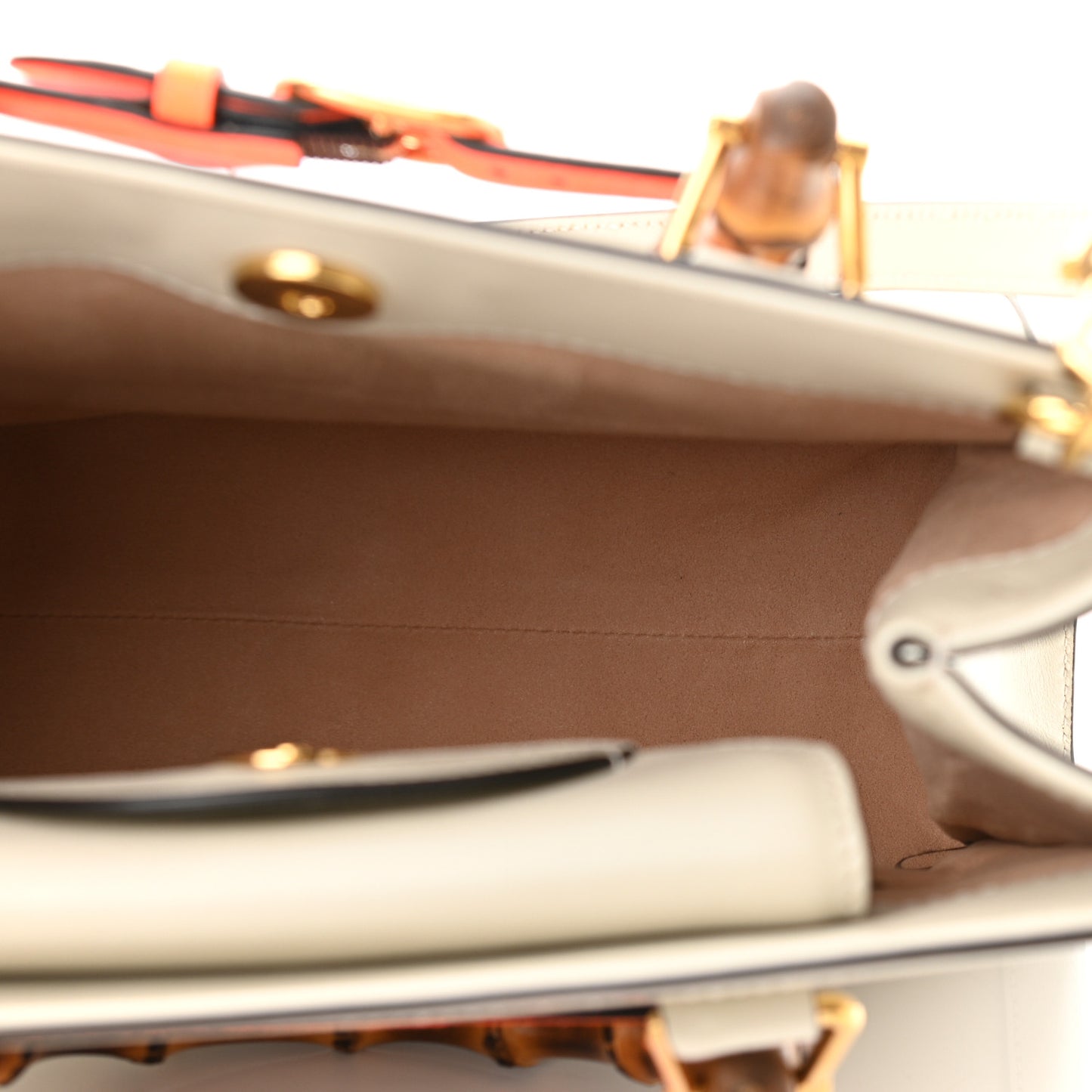 Wonka Grain Calfskin Small Diana Tote Bag Mystic White Orange Fluo
