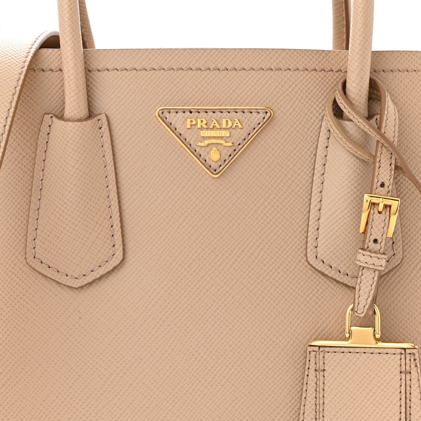 Saffiano Cuir Mini Double Bag Cammeo