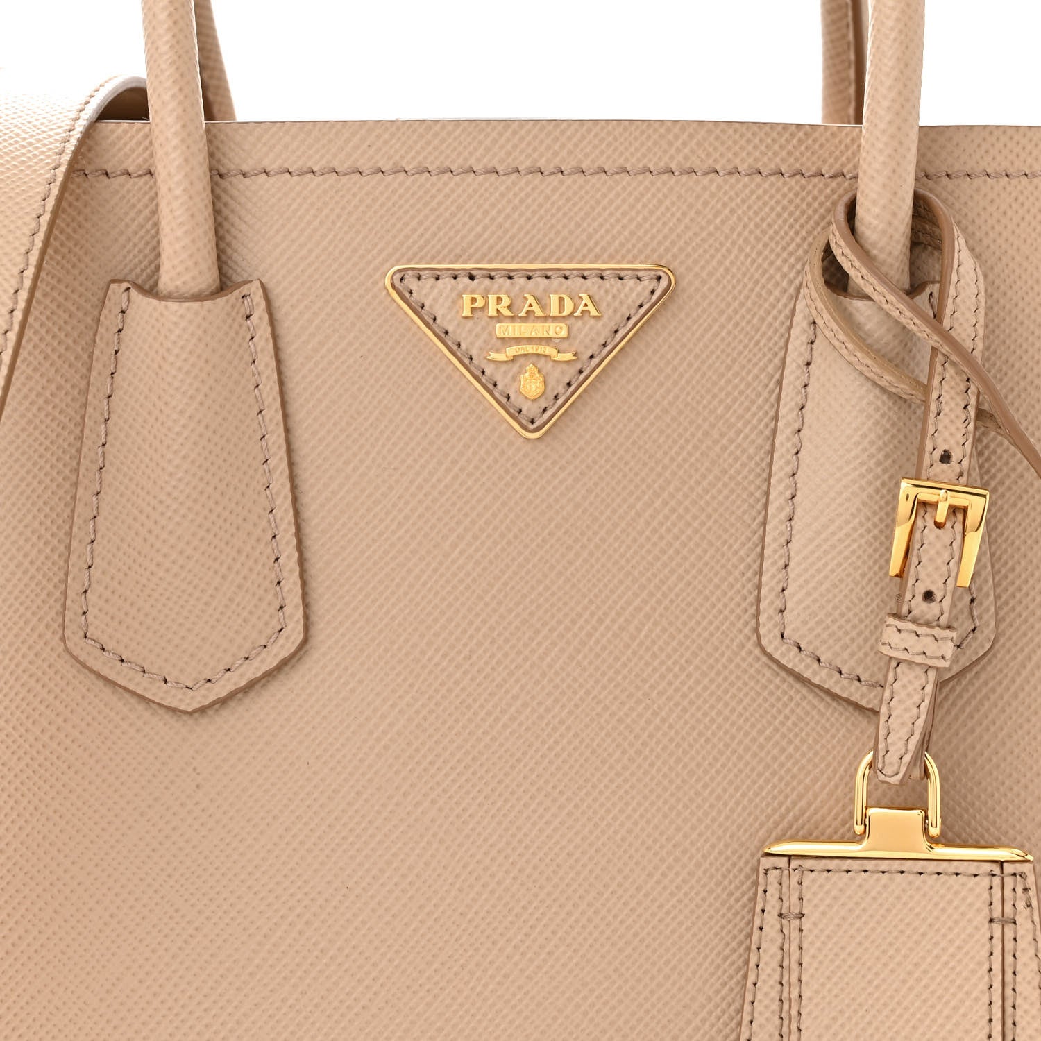 Prada Saffiano Cuir Mini Double Bag Cammeo 7 of 9