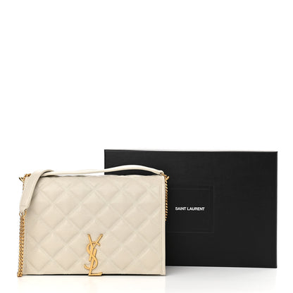 Saint Laurent Lambskin Quilted Mini Becky Chain Bag Crema Soft 16 of 16