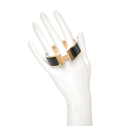 Hermes Enamel Wide Clic Clac H Bracelet PM Black 2 of 3