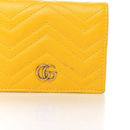 Gucci Calfskin Matelasse GG Marmont Card Case Stone Topaz 11 of 11
