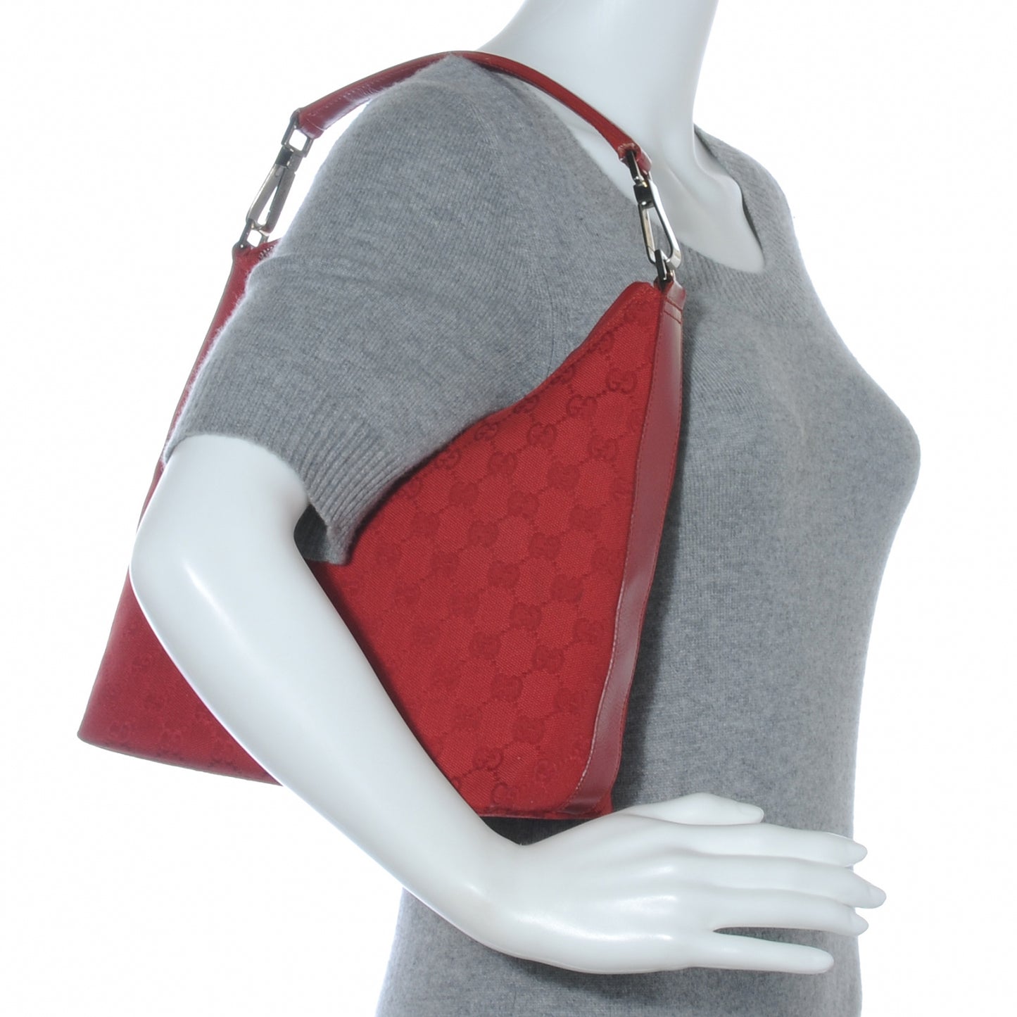 Monogram Small Hobo Red