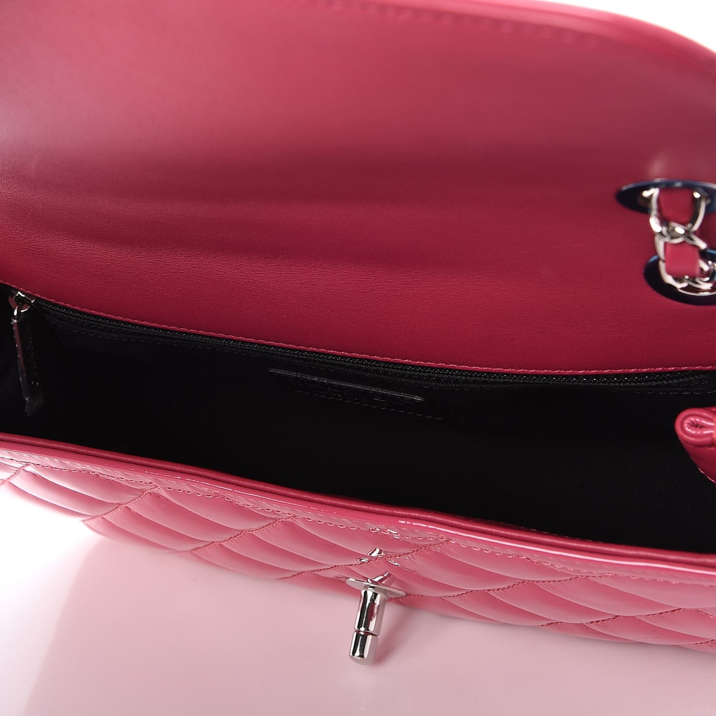 Patent Quilted Large Coco Shine Flap Pink