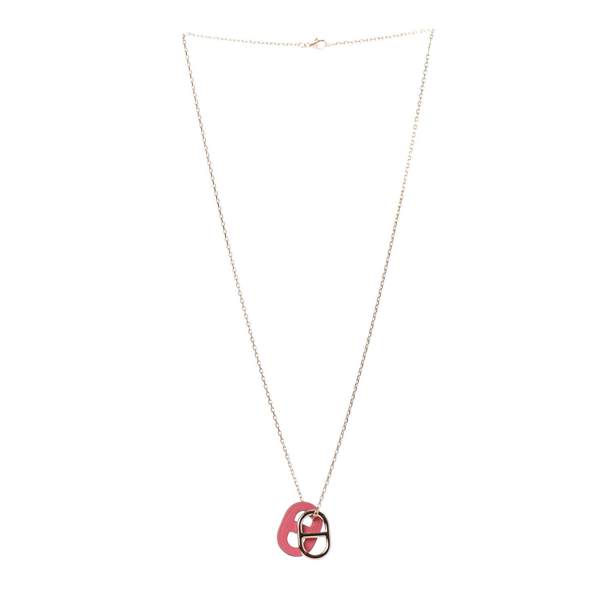 Hermes Swift O'Maillon Pendant Necklace Rose Azalee 3 of 5