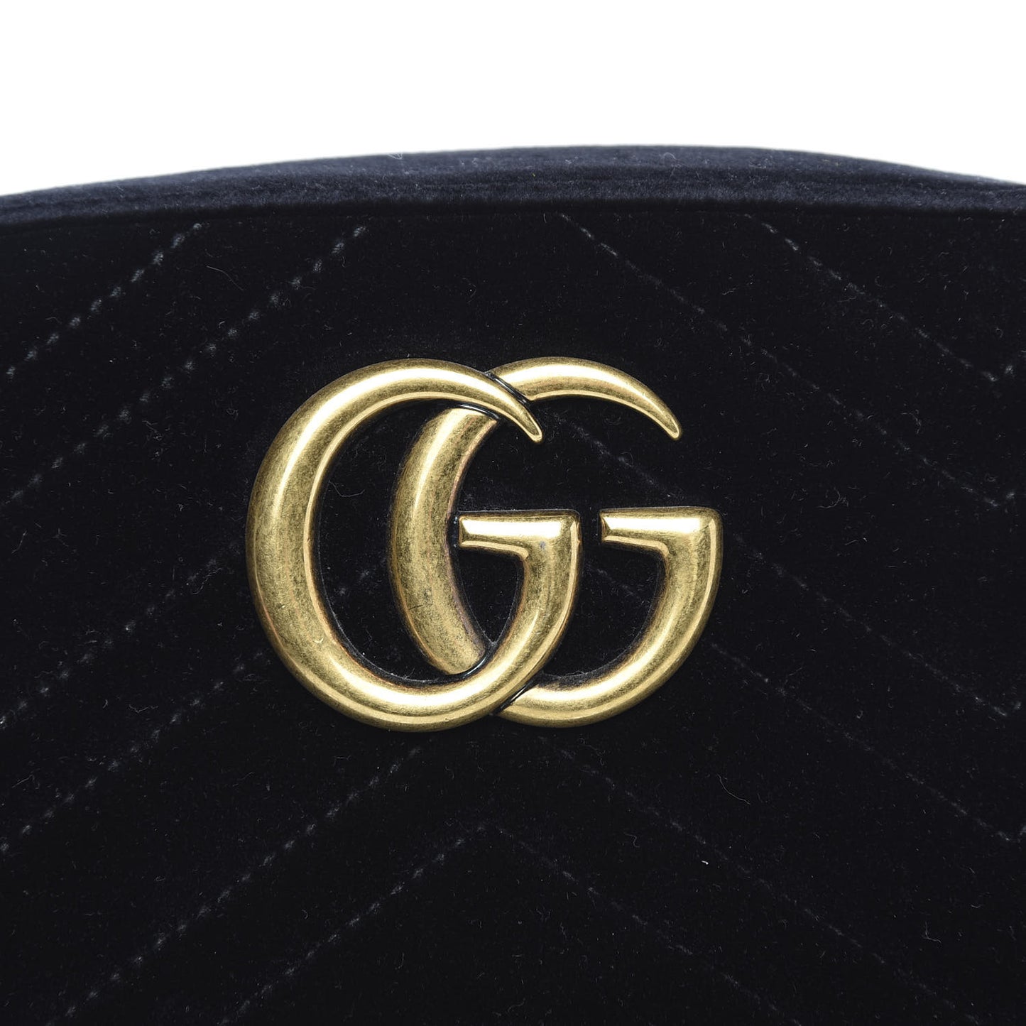 Velvet Matelasse Small GG Marmont Chain Shoulder Bag Black