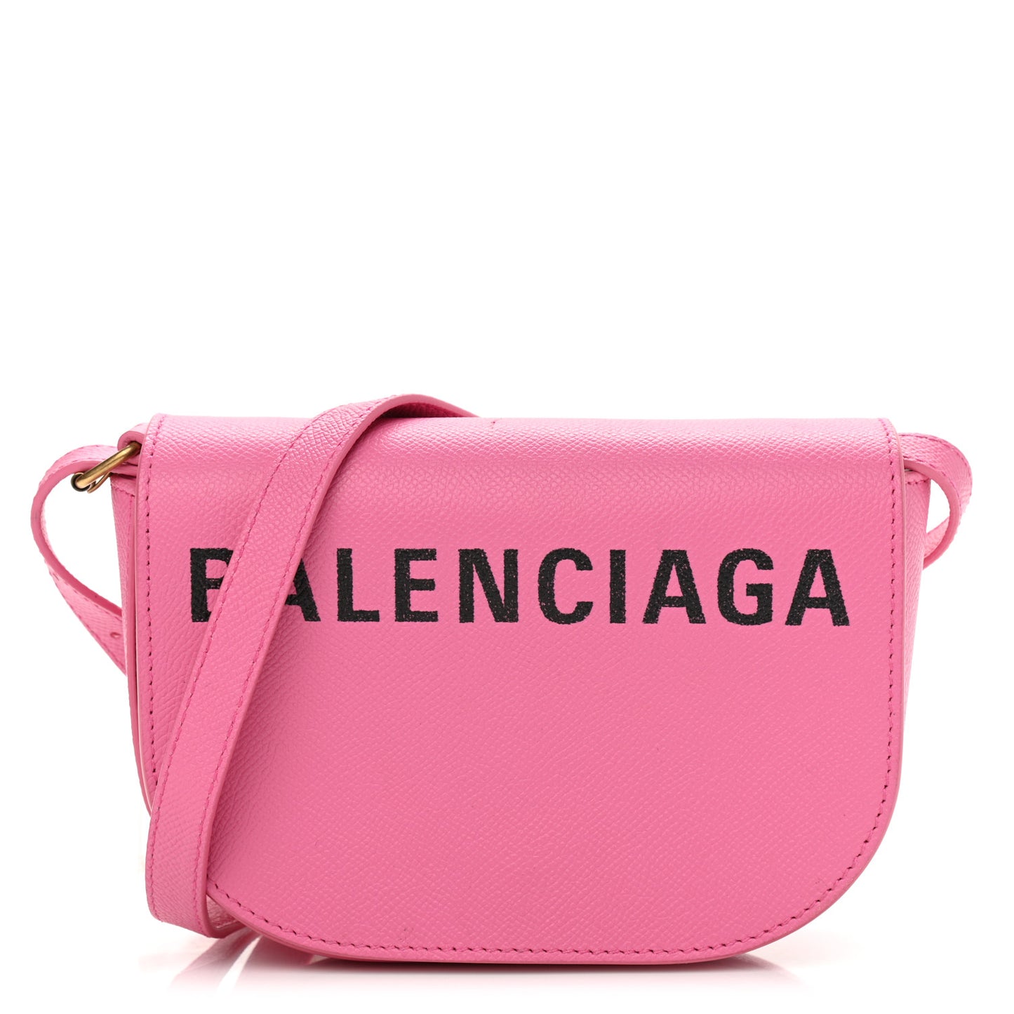 Signature Grained Calfskin Logo Print Ville Day Bag XS Rose Bubblegum Black