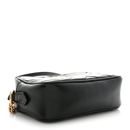 Gucci Calfskin Matelasse Mini GG Marmont Chain Shoulder Bag Black 4 of 12