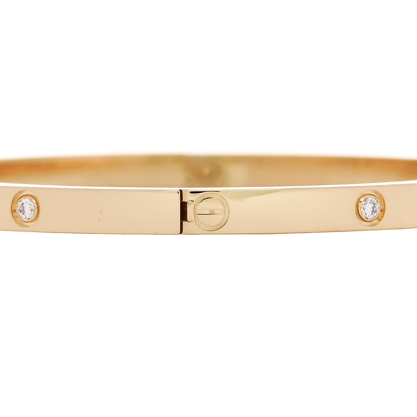 18K Yellow Gold 6 Diamond Small LOVE Bracelet 17