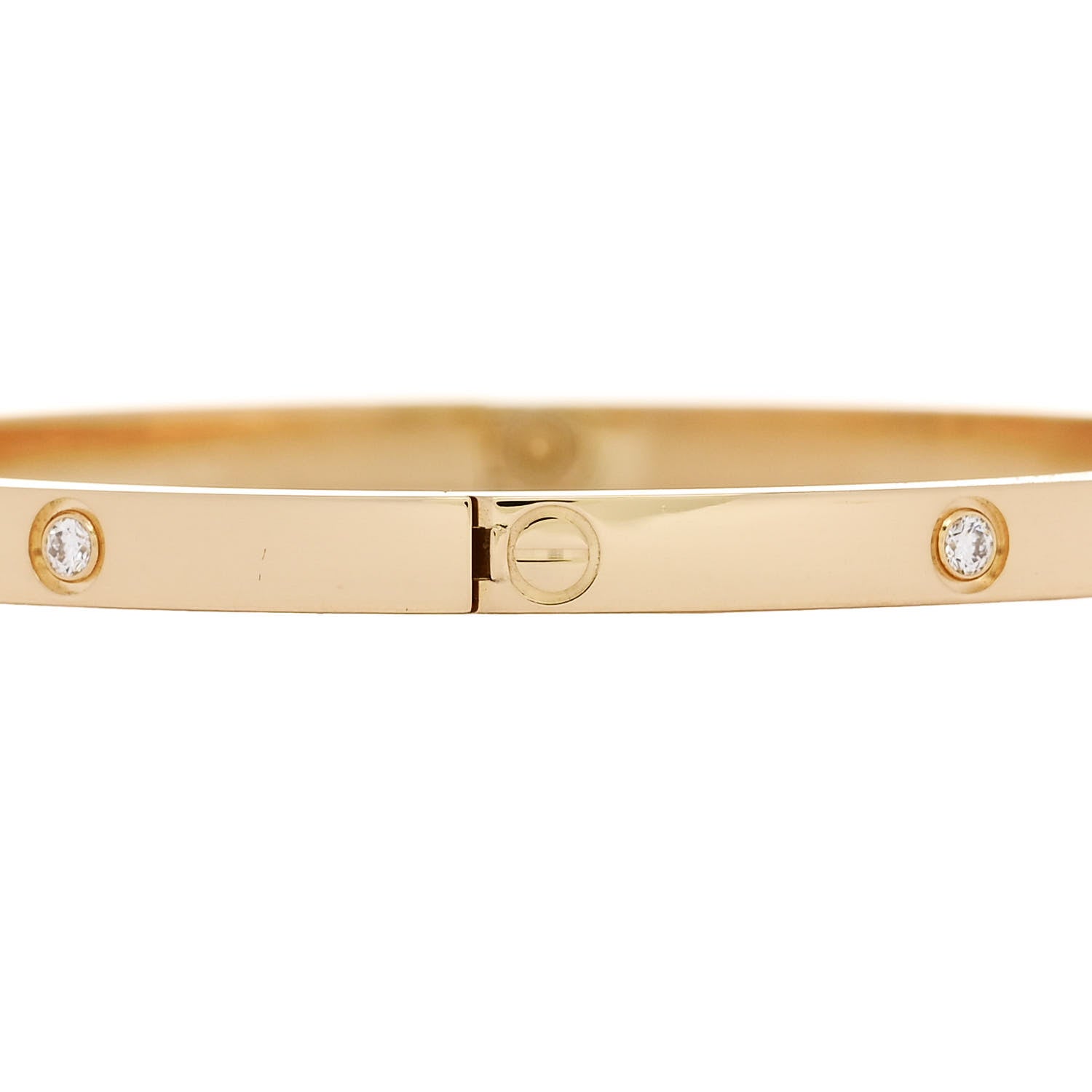 Cartier 18K Yellow Gold 6 Diamond Small LOVE Bracelet 17 5 of 8