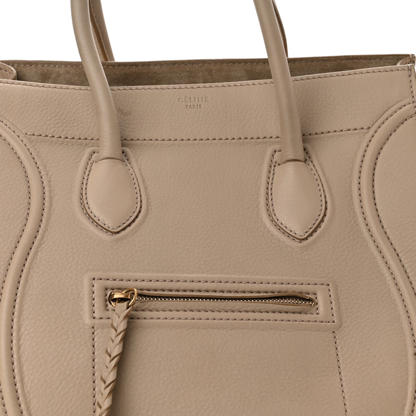 Grained Calfskin Medium Phantom Luggage Taupe