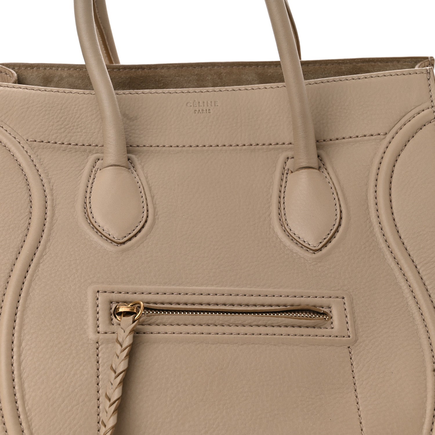 Celine Grained Calfskin Medium Phantom Luggage Taupe 4 of 10