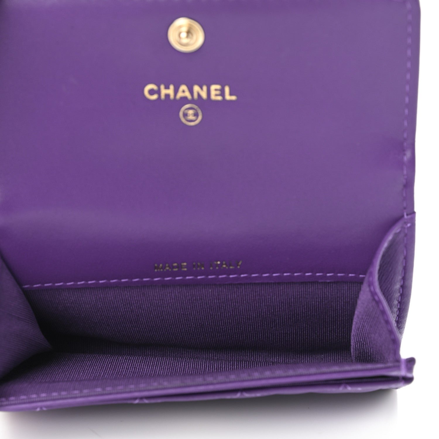 Chanel Lambskin Quilted Boy Flap Card Holder Purple 5 of 10