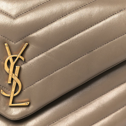 Saint Laurent Calfskin Y Quilted Monogram Medium Loulou Chain Satchel Dark Latte 9 of 11