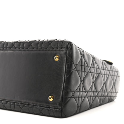 Christian Dior Lambskin Cannage Medium Lady Dior Black 9 of 10