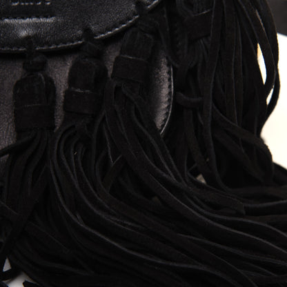 Chloe Calfskin Mini Hudson Fringe Shoulder Bag Black 15 of 17