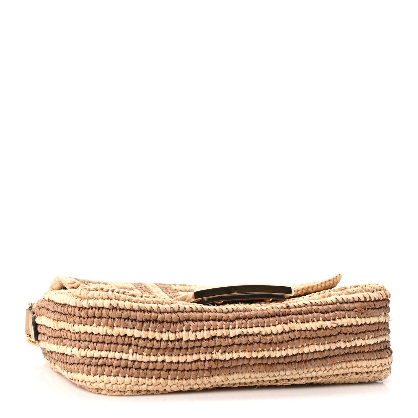 Raffia FF Mini Baguette Beige