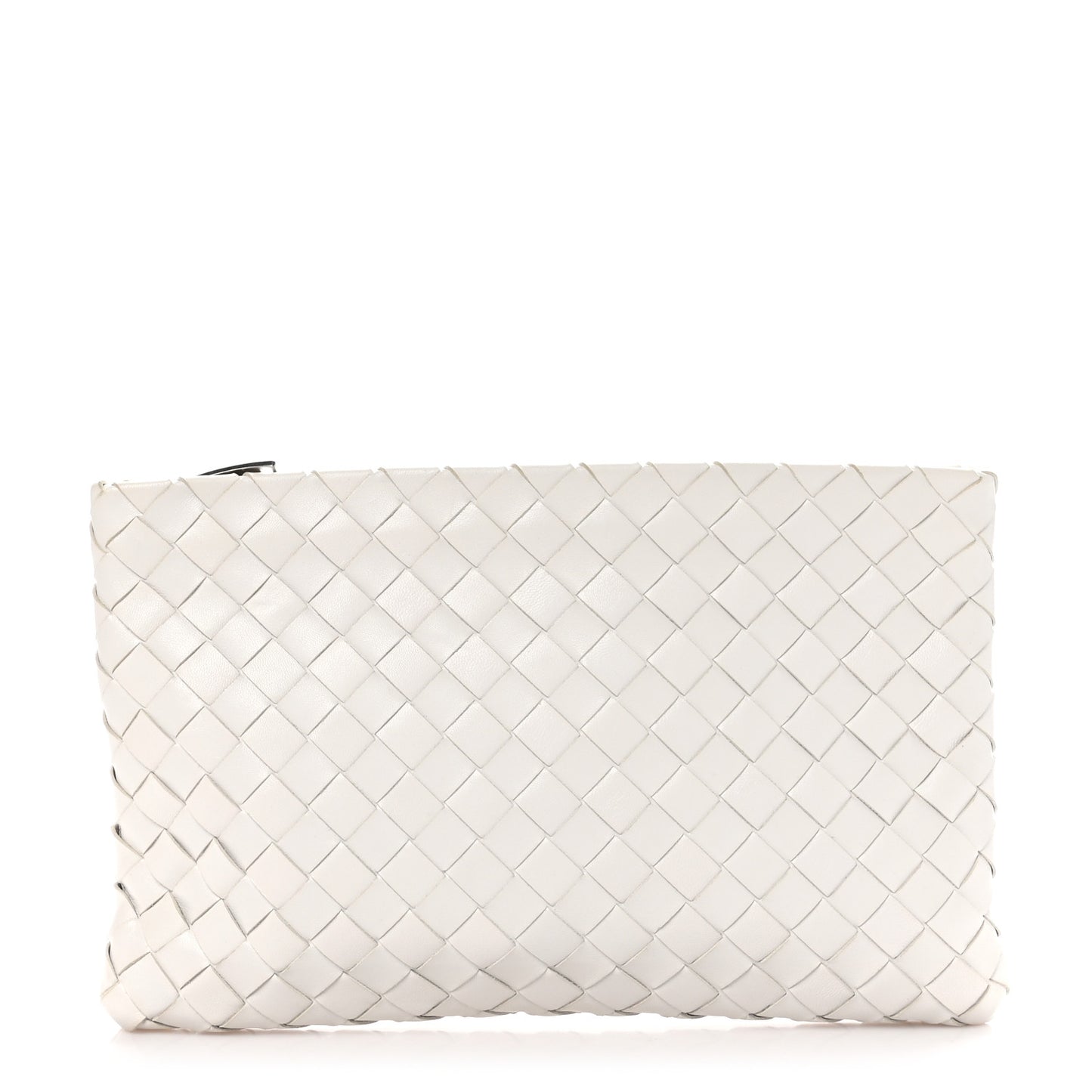 Nappa Intrecciato Medium Zip Pouch White