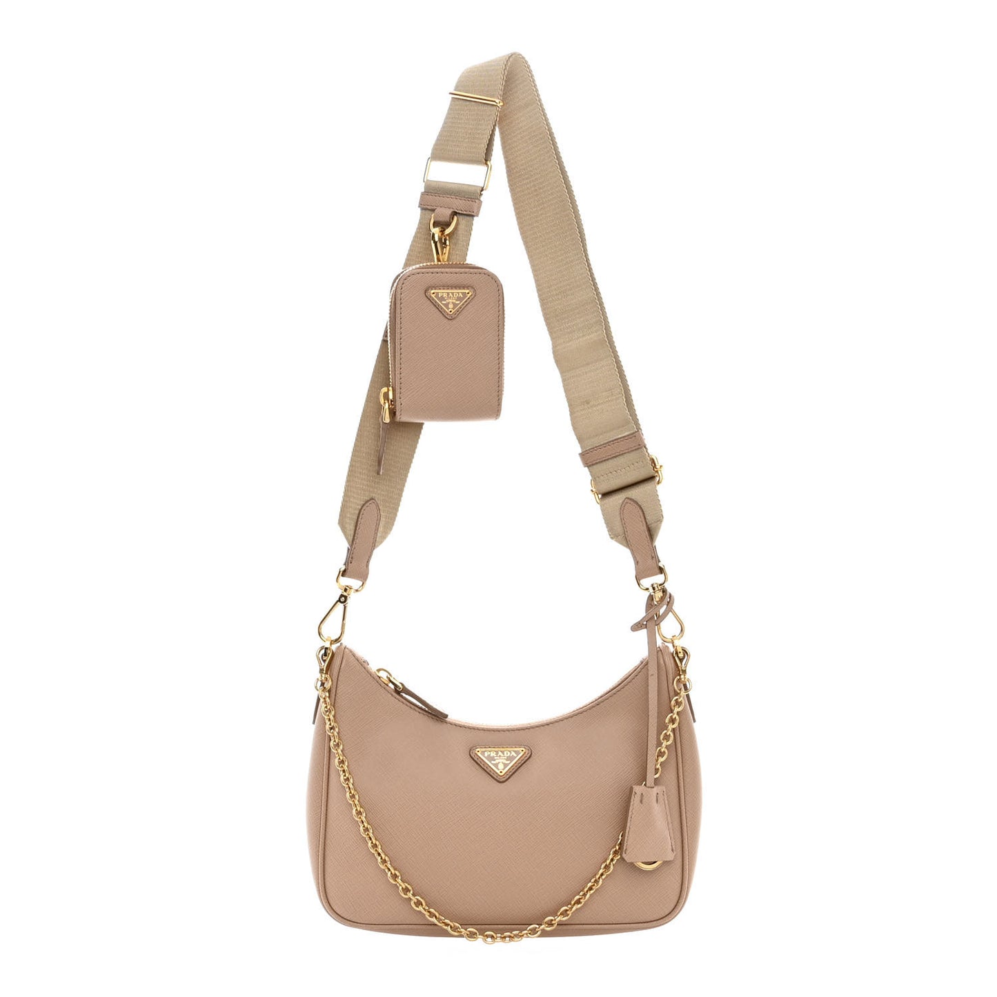 Saffiano Lux Re-Edition 2005 Shoulder Bag Cammeo