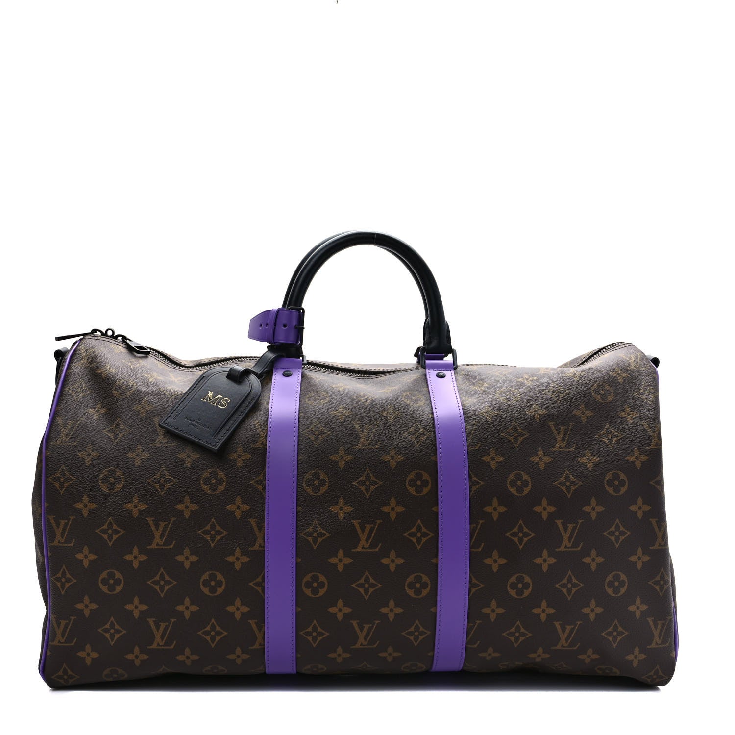 Louis Vuitton Monogram Macassar Keepall Bandouliere 50 Purple 1 of 10