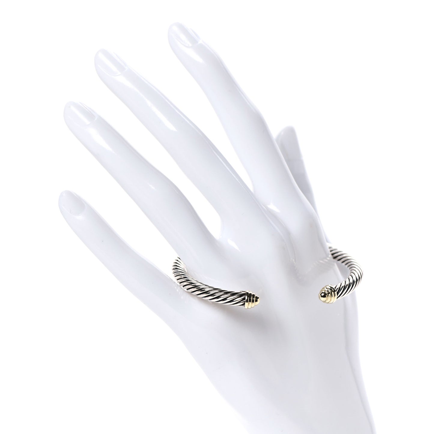Sterling Silver 14K Yellow Gold 5mm Cable Classics Bracelet