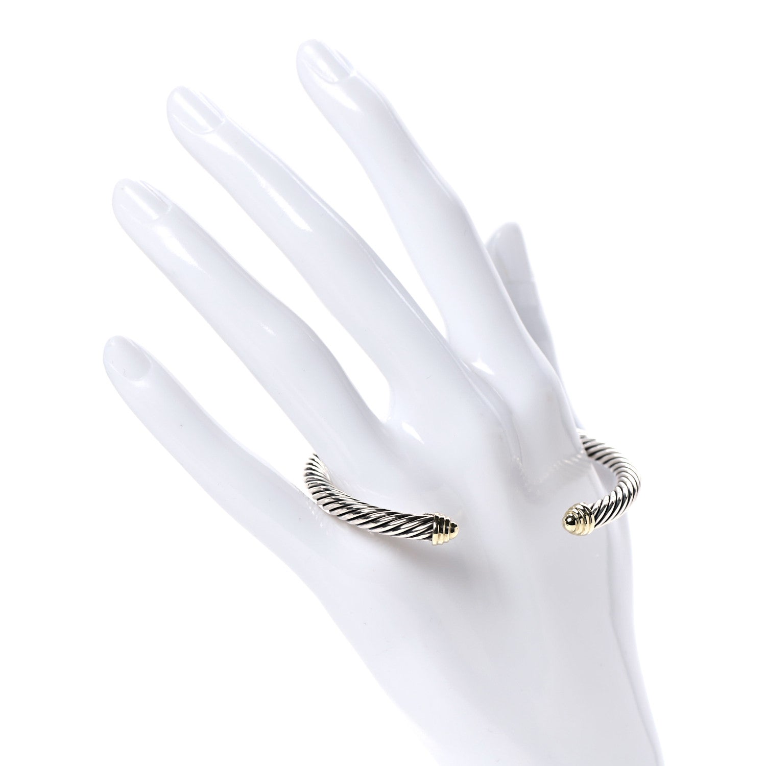 David Yurman Sterling Silver 14K Yellow Gold 5mm Cable Classics Bracelet 2 of 4